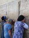 RELIGIOUS JEWS AT THE WESTERN WALL, JERUSALEM, ISRAEL Royalty Free Stock Photo